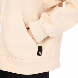 Adidas Womens/Ladies Studio Lounge Fleece Full Zip Hoodie - XS, Beige