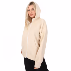 Adidas Womens/Ladies Studio Lounge Fleece Full Zip Hoodie - XS, Beige