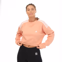 Adidas Womens/Ladies Hyperglam Crew Neck Crop Sweatshirt - 20 UK - 22 UK, Blush