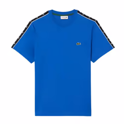 Lacoste Mens Logo Cotton Jersey Stripes T-Shirt - XS, Blue