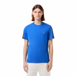 Lacoste Mens Logo Cotton Jersey Stripes T-Shirt - XS, Blue