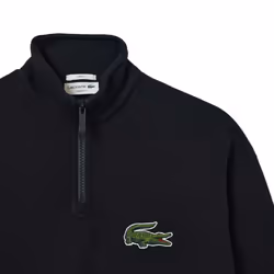 Lacoste Unisex Adult Quarter Zip Loose Sweatshirt - XS, Black