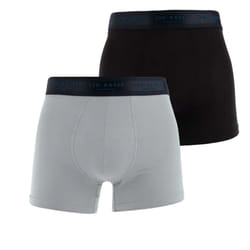 Ted Baker Mens Modal Boxer Shorts (Pack of 2) - S, Black Silver