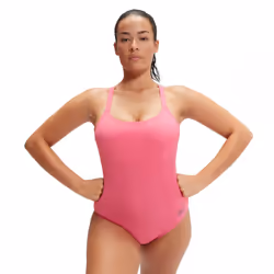 Speedo Womens/Ladies Shaped Cross Back One Piece Swimsuit - 12 UK, Pink