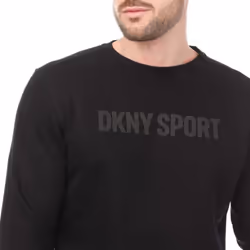 DKNY Mens Tonal Logo Crew Neck Sweatshirt - L, Black