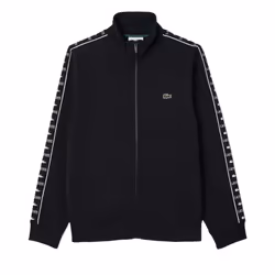 Lacoste Mens Logo Strip Zipped Sweatshirt - XS, Black