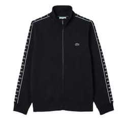 Lacoste Mens Logo Strip Zipped Sweatshirt - XS, Black