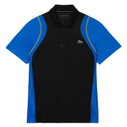 Lacoste Mens Recycled Polyester Tennis Polo Shirt - M, Black/Blue