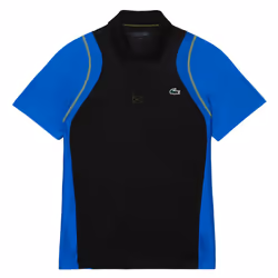 Lacoste Mens Recycled Polyester Tennis Polo Shirt - L, Black/Blue