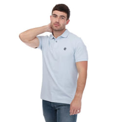Timberland Mens Miller River Pique Short-Sleeved Polo Shirt - S, Sky