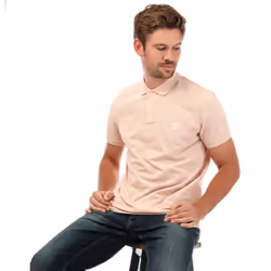 Timberland Mens Miller River Pique Short-Sleeved Polo Shirt - S, Pink