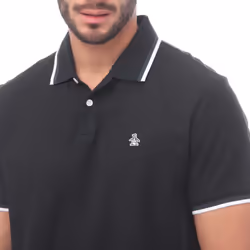 Original Penguin Mens Pique Tipped Polo Shirt - M, Black