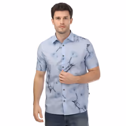 Ted Baker Mens Lousho Large Floral Shirt - S, Sky