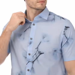 Ted Baker Mens Lousho Large Floral Shirt - S, Sky