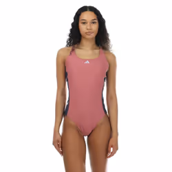 Adidas Womens/Ladies Colour Block Stripes One Piece Swimsuit - 18 UK, Pink