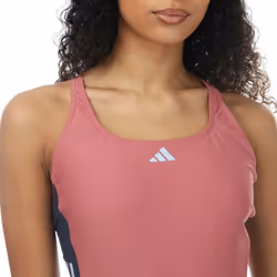 Adidas Womens/Ladies Colour Block Stripes One Piece Swimsuit - 18 UK, Pink