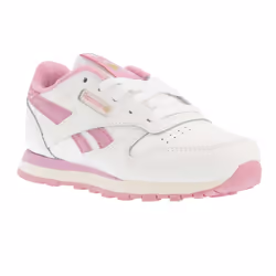 Reebok Childrens/Kids Classic Leather Shoes - 11.5 UK Child, White/Pink