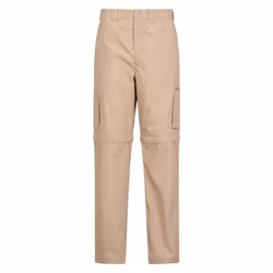 Mountain Warehouse Mens Trek II Convertible Hiking Trousers - 30L, Dark Beige