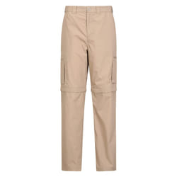 Mountain Warehouse Mens Trek II Convertible Hiking Trousers - 30L, Dark Beige