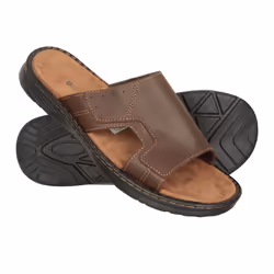 Mountain Warehouse Mens Comfort Leather Slip-on Sandals - 8 UK, Brown