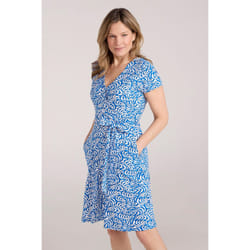 Mountain Warehouse Womens/Ladies Santorini Patterned Jersey Wrap Midi Dress - 18 UK, Bright Blue