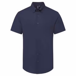 Premier Mens Supreme Oxford Short-Sleeved Formal Shirt - 4XL, Navy