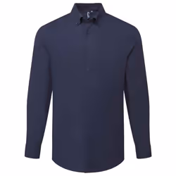 Premier Mens Supreme Oxford Long-Sleeved Formal Shirt - L, Navy