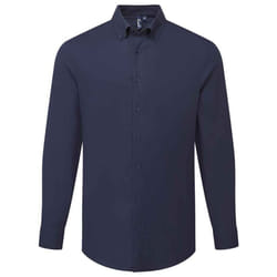 Premier Mens Supreme Oxford Long-Sleeved Formal Shirt - L, Navy