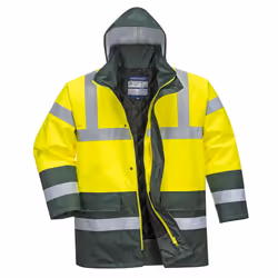 Portwest Mens Contrast Hi-Vis Winter Traffic Jacket - 3XL, Yellow/Green