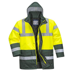 Portwest Mens Contrast Hi-Vis Winter Traffic Jacket - 3XL, Yellow/Green
