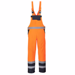 Portwest Mens Contrast Hi-Vis Safety Bib And Brace Overall - L, Orange