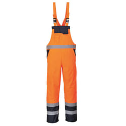 Portwest Mens Contrast Hi-Vis Safety Bib And Brace Overall - L, Orange