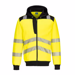 Portwest Unisex Adult PW3 Hi-Vis Full Zip Hoodie - M, Yellow/Black