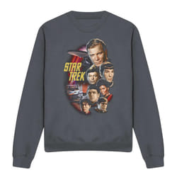 Star Trek Unisex Adult Classic Crew Sweatshirt - L, Charcoal
