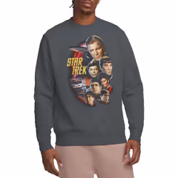 Star Trek Unisex Adult Classic Crew Sweatshirt - XL, Charcoal