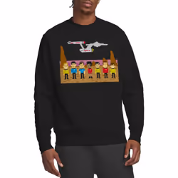 Star Trek Unisex Adult The Original Series Trexel Crew Sweatshirt - L, Black