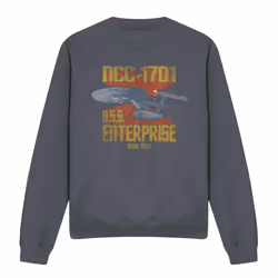Star Trek Unisex Adult NCC-1701 Sweatshirt - XXL, Charcoal
