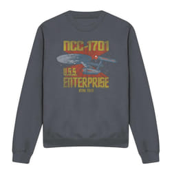 Star Trek Unisex Adult NCC-1701 Sweatshirt - XXL, Charcoal