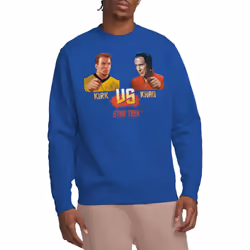 Star Trek Unisex Adult Kirk Vs Khan Sweatshirt - XXL, Royal Blue