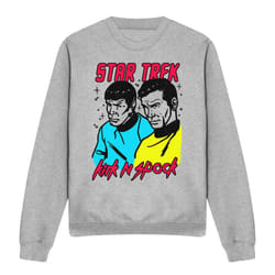 Star Trek Unisex Adult Kirk & Spock Sweatshirt - XXL, Sport Heather