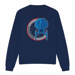 Star Trek Unisex Adult Enterprise Patch Sweatshirt - XXL, Navy