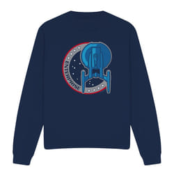 Star Trek Unisex Adult Enterprise Patch Sweatshirt - XXL, Navy