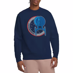 Star Trek Unisex Adult Enterprise Patch Sweatshirt - XXL, Navy
