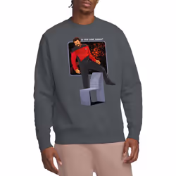 Star Trek Unisex Adult Is This Seat Taken Sweatshirt - M, Charcoal