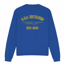 Star Trek Unisex Adult Excelsior Athletic Sweatshirt - XXL, Royal Blue