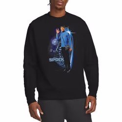 Star Trek Unisex Adult Galactic Spock Sweatshirt - XXL, Black