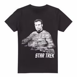 Star Trek Mens Words Captain Kirk T-Shirt - 5XL, Black
