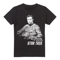 Star Trek Mens Words Captain Kirk T-Shirt - 5XL, Black