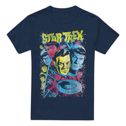 Star Trek Mens Classic Crew Illustrated T-Shirt - 5XL, Navy