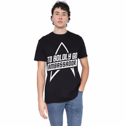 Star Trek Mens To Boldly Go T-Shirt - 5XL, Black
